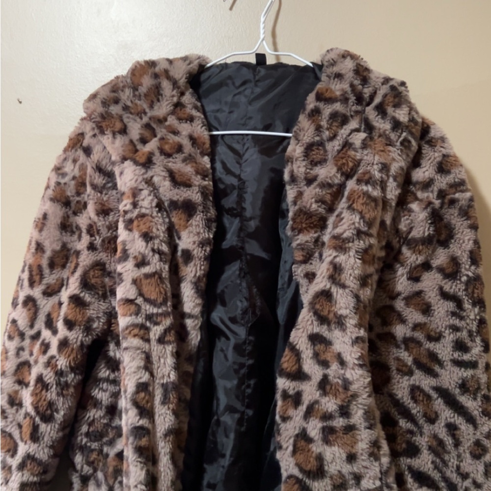 HYFVE Brown and Tan Teddy Jacket Plush Faux Fur